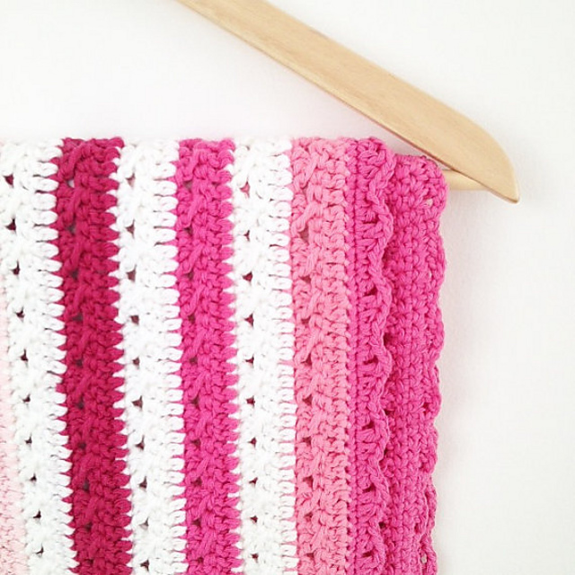 Striped Cable Blanket