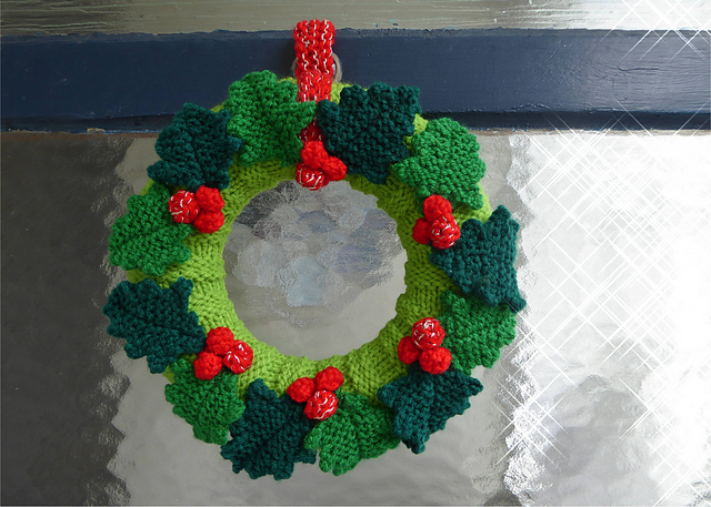 Christmas wreath with holly