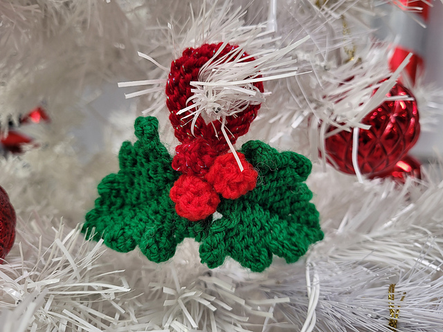 Holly Christmas tree decoration