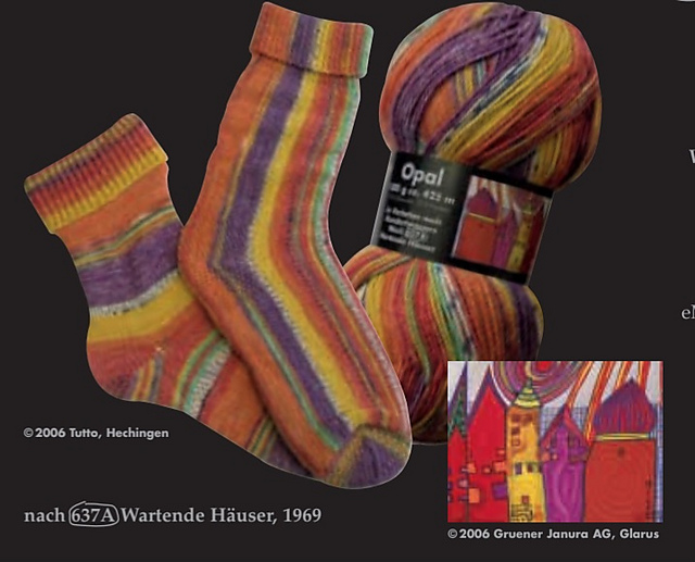 Quergestrickte Socken mit betonter Ferse