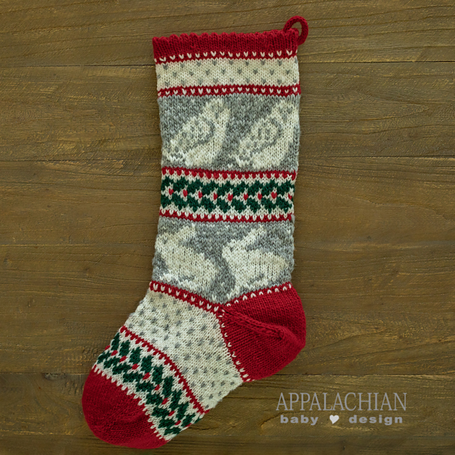 Owl, Hare, Holly Stocking