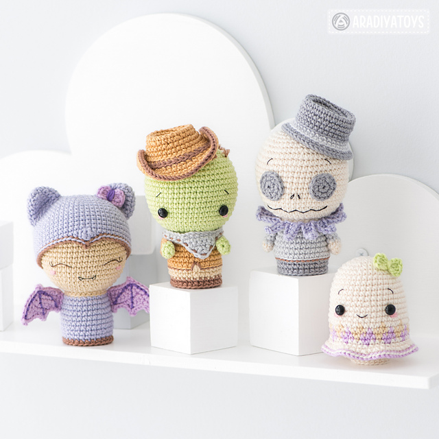 Halloween Minis set 2 (Zombie, Bat, Ghost)