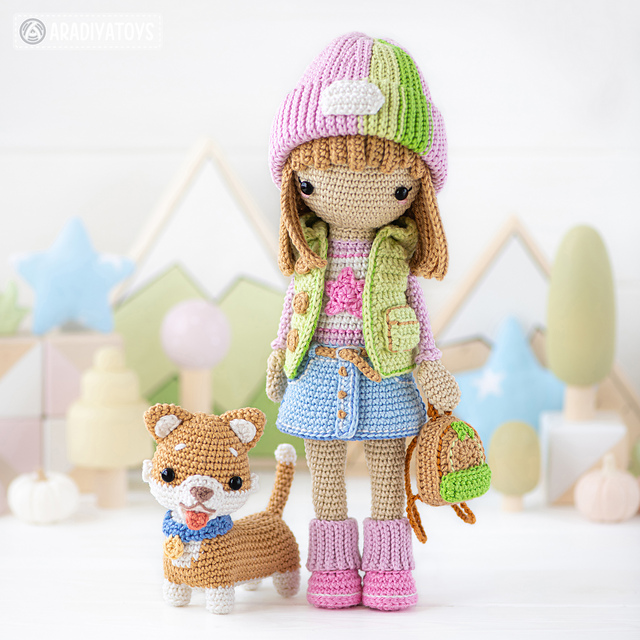 Friendy April doll with Corgi