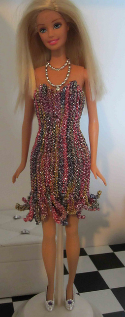 #0966 Green metallic dress