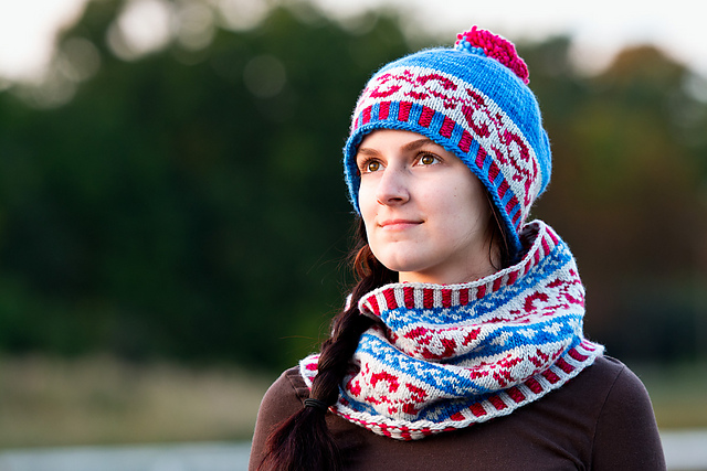 Fair Isle Fun Cowl and Hat