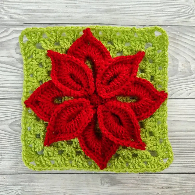 Granny Poinsettia Square