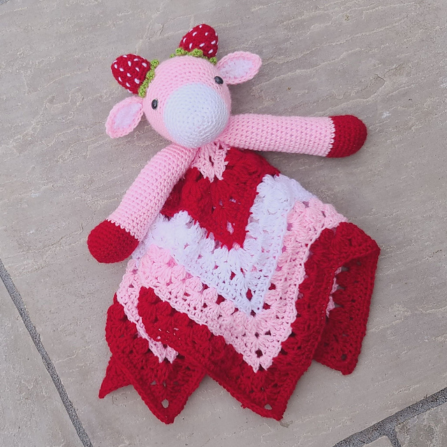 Cow Baby Amigurumi Blanket Ravelry: Strawberry Cow Baby Lovey