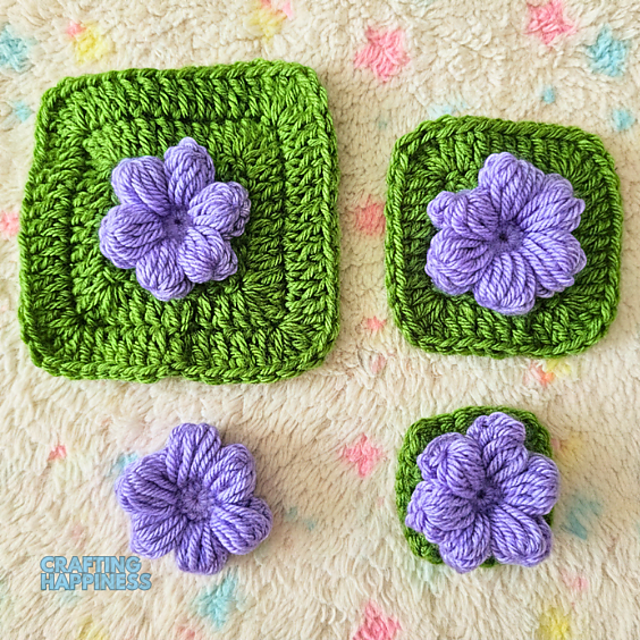Puff Flower Solid Square