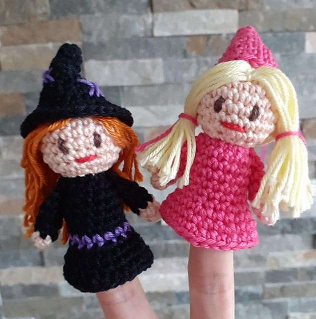 Fairy, Witch, Elf finger puppets
