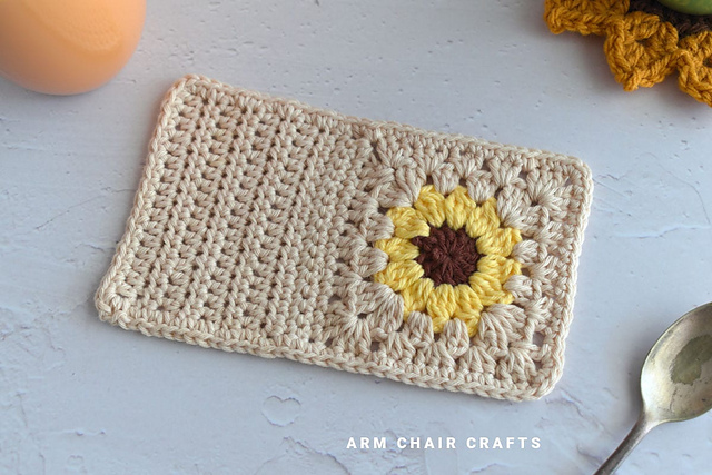 Sunflower Crochet Mug Rug
