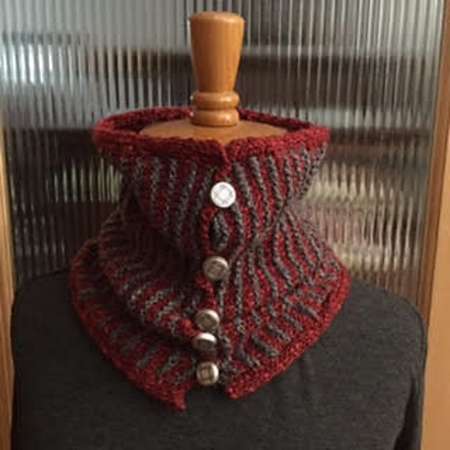 Pinstripe Buttoned  Cowl