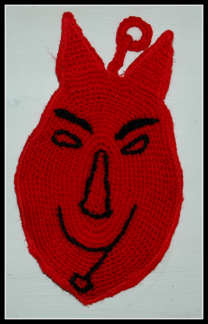 Up Pops the Devil Potholder #9221