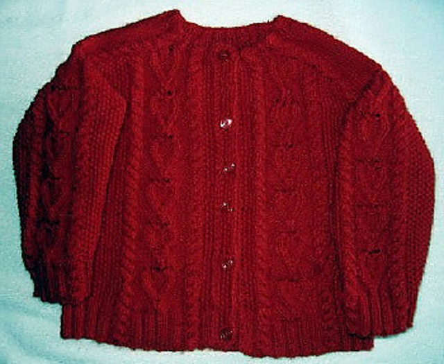 Cables with Heart - Child's Cardigan and Hat