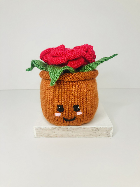 Plant Pot with Roses