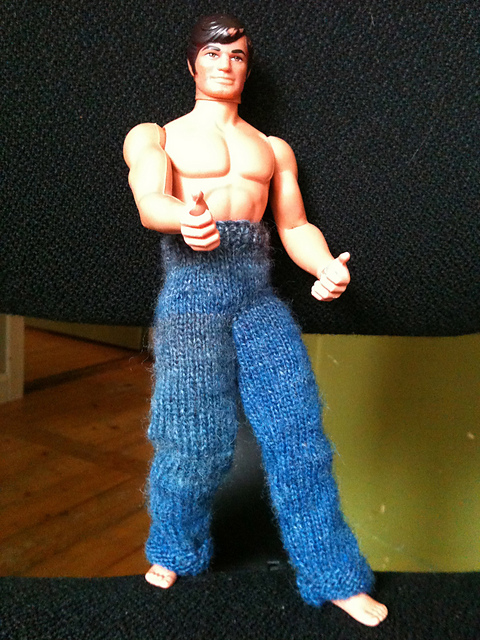 #0771 ABBA Blue Sweater and White Trousers