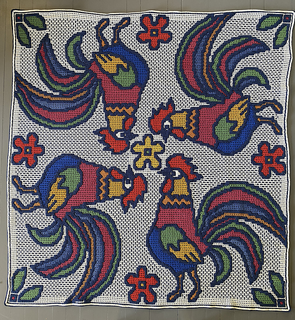 Astrid's Roosters blanket