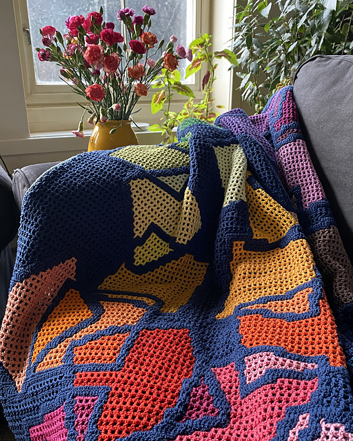 Astrid's Squares of colour blanket