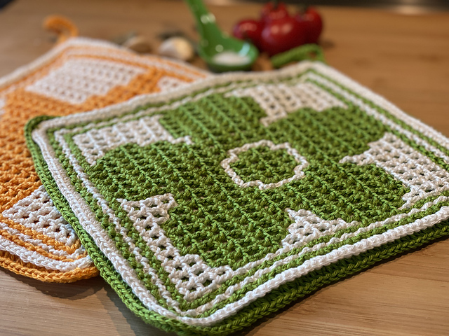 Astrid's flower/star potholders