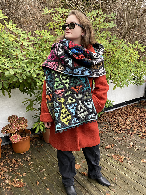 Astrid's Fish shawl
