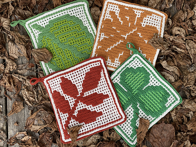 Astrid's Fallen leaves potholders