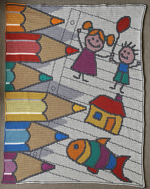Astrid's Coloured pencils blanket