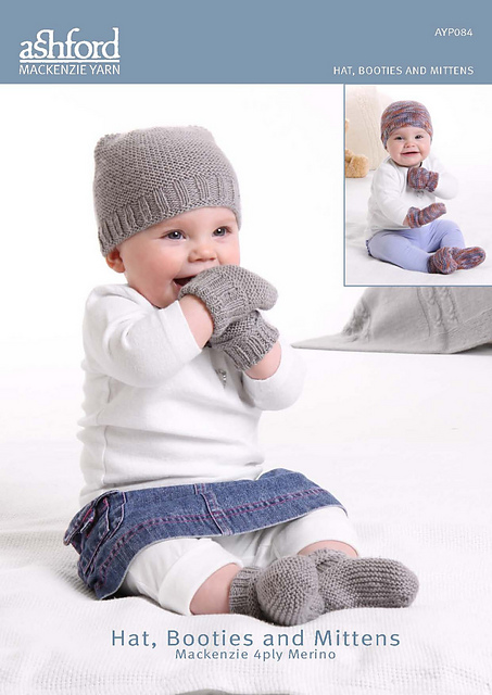 Ashford Hat, Booties & Mittens Mackenzie 4 Ply
