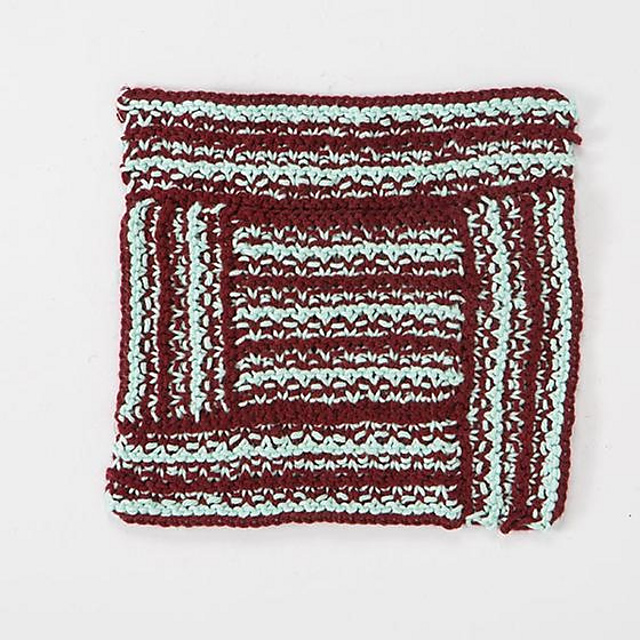 Log Cabin Texturama! Dishcloth