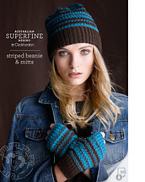 Striped Beanie & Mitts