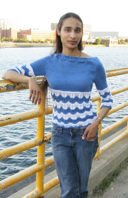 ニット/セーター Eaphi SLEEVE WAVE RIB KNIT TOPS HeRIN.CYE | ［予約］Wave flare knit tops (Tシャツ・カットソー(半袖