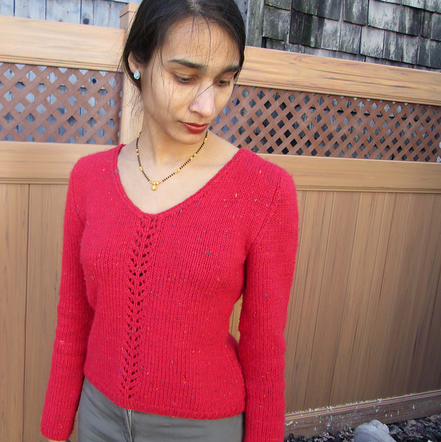 A Little Lace V-neck Sweater