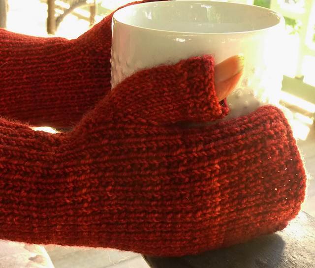 Broken Ribbed Fingerless Mitts