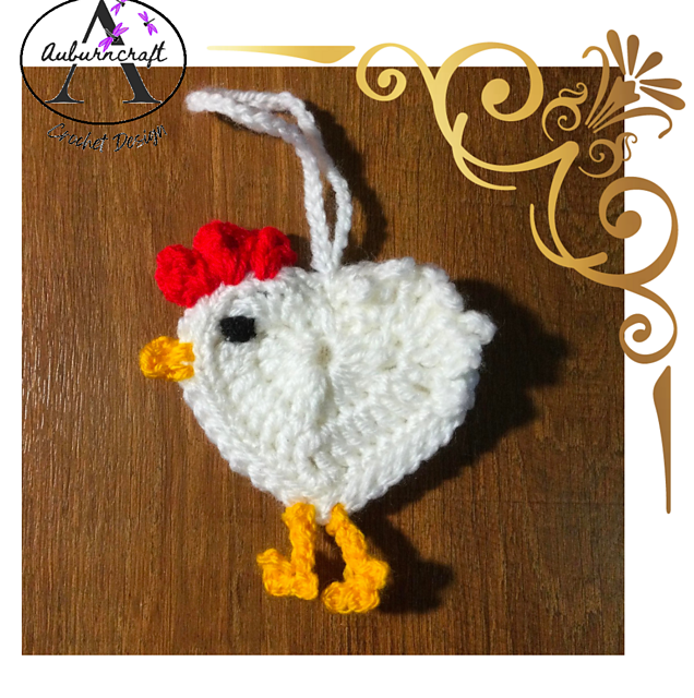 Chicken Kisses Ornament Applique