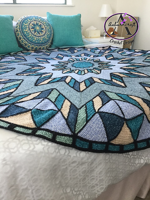 Leadlight Afghan Blanket