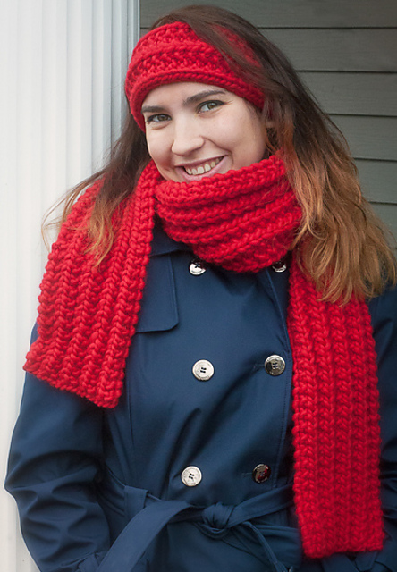 Ravelry: Mistake Stitch Scarf Headband Set pattern by Audrey Knight