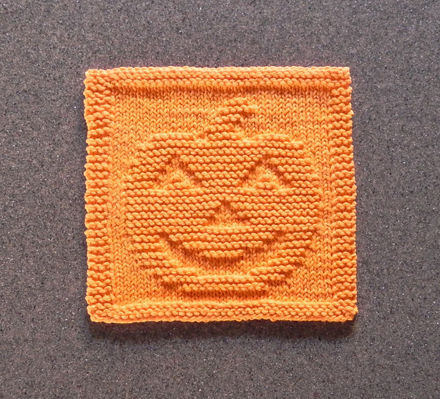 Pumpkin Knit Dishcloth
