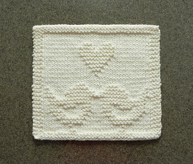 LOVE BIRDS Knit Wash Cloth