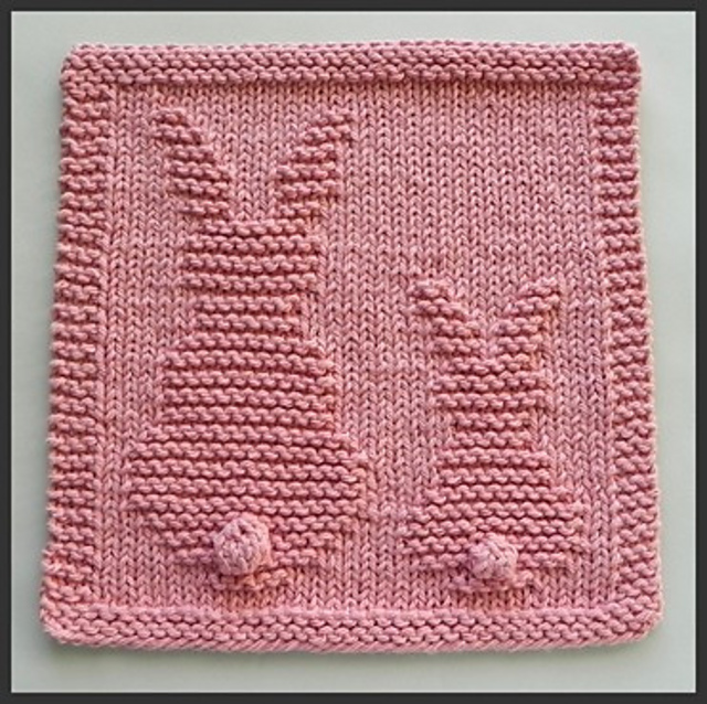 Two Bunnies Dishcloth