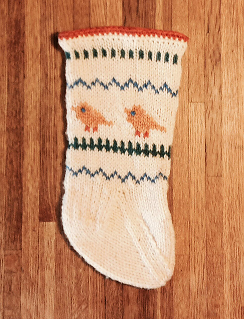 White Stocking with Birds