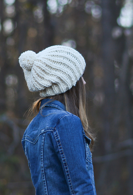 brioche ribbed knit hat