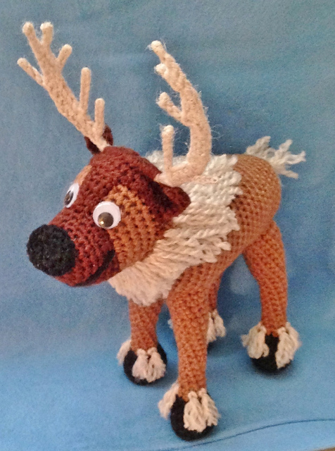 Crocheted Reindeer, based on "Frozen's" Sven