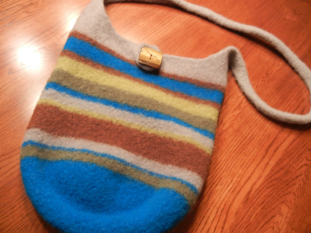 Kool-Aid Striped Felted Bag