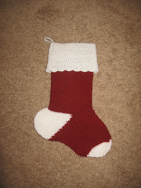 Crocheted Striped Christmas Stocking
