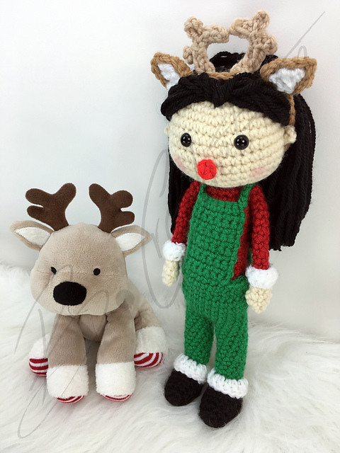 Faline Roe Holiday Reindeer Doll