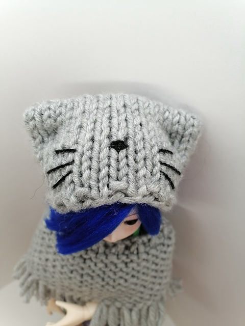 Arctic hat with cat ears and a muzzle