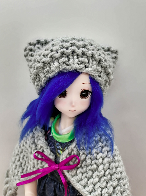 Arctic hat garter stitch with cat ears