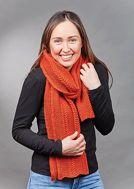 PT8545 - Garter and Cable Scarf