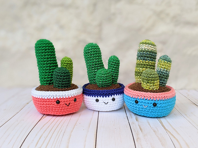 Crochet Cactus Trio
