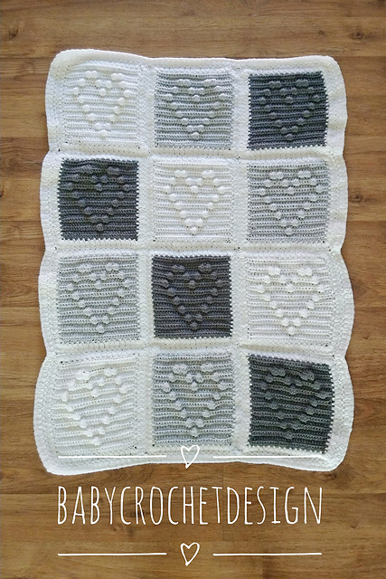 Hearts Bobble Blanket