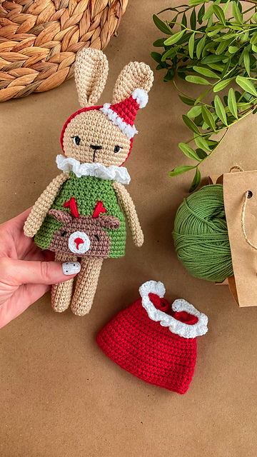 Christmas bunny doll
