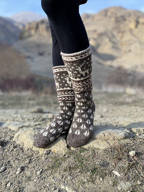 Caucasian Red Deer Socks